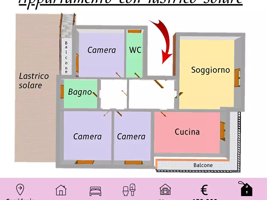 Immagine 1 di Appartamento in vendita  a Corridonia