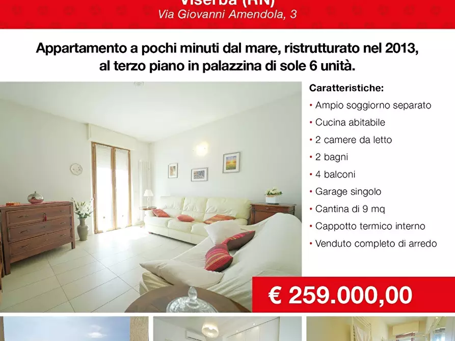 Immagine 1 di Trilocale in vendita  in Via Giovanni Amendola 3 a Rimini