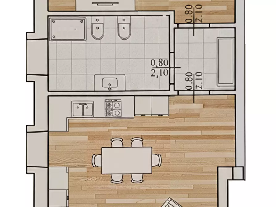 Immagine 4 di Bilocale in vendita  in Via Montello, trav. Interna a Brescia