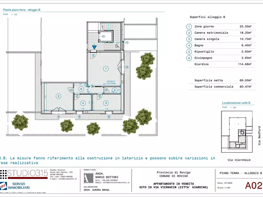 Immagine 1 di Trilocale in vendita  in Via Viernheim a Rovigo