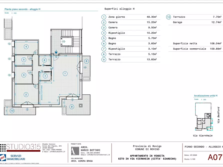 Immagine 1 di Attico in vendita  in Via Viernheim a Rovigo