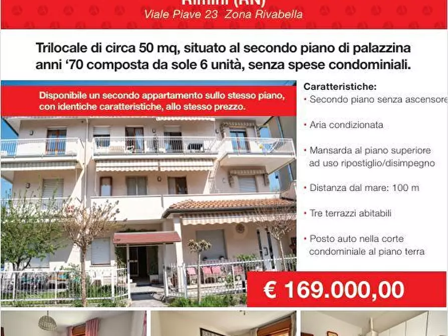 Immagine 1 di Trilocale in vendita  in Viale Piave 23 a Rimini