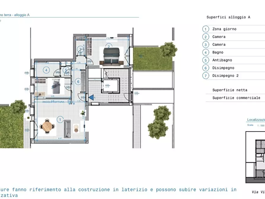 Immagine 3 di Trilocale in vendita  in Via Viernheim 3 a Rovigo