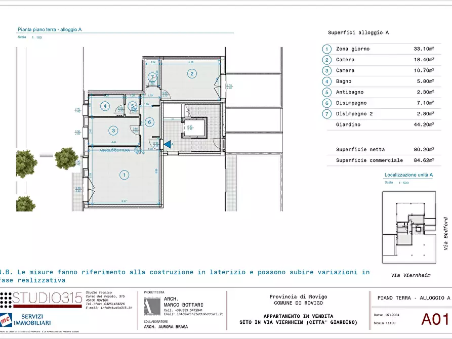 Immagine 5 di Trilocale in vendita  in Via Viernheim 3 a Rovigo