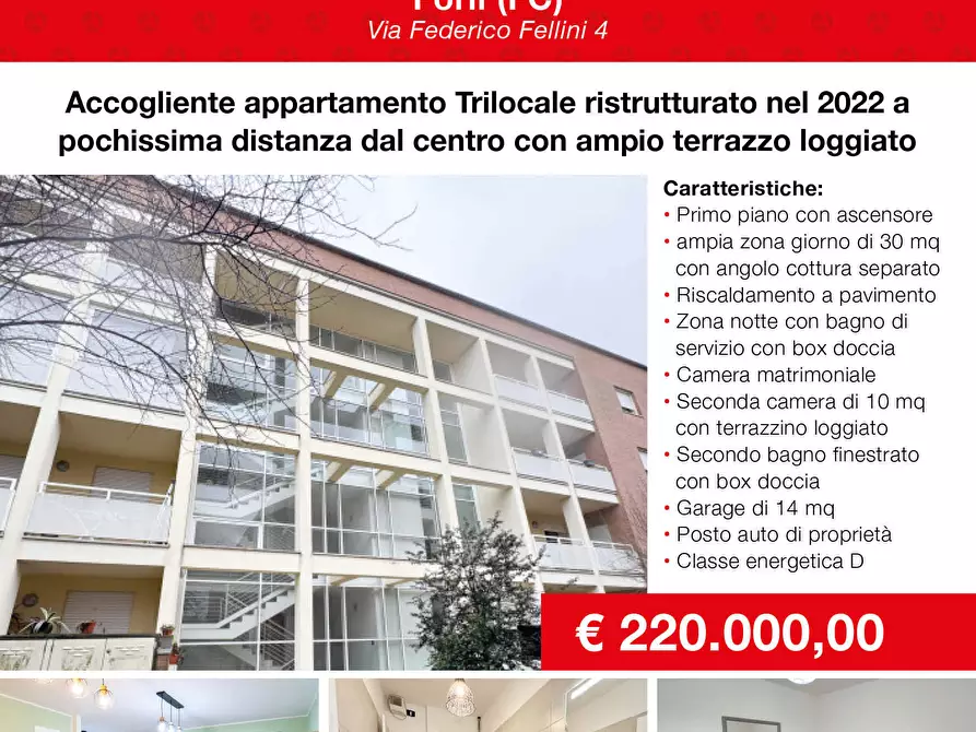 Immagine 1 di Trilocale in vendita  in Via Federico Fellini 4 a Forli'