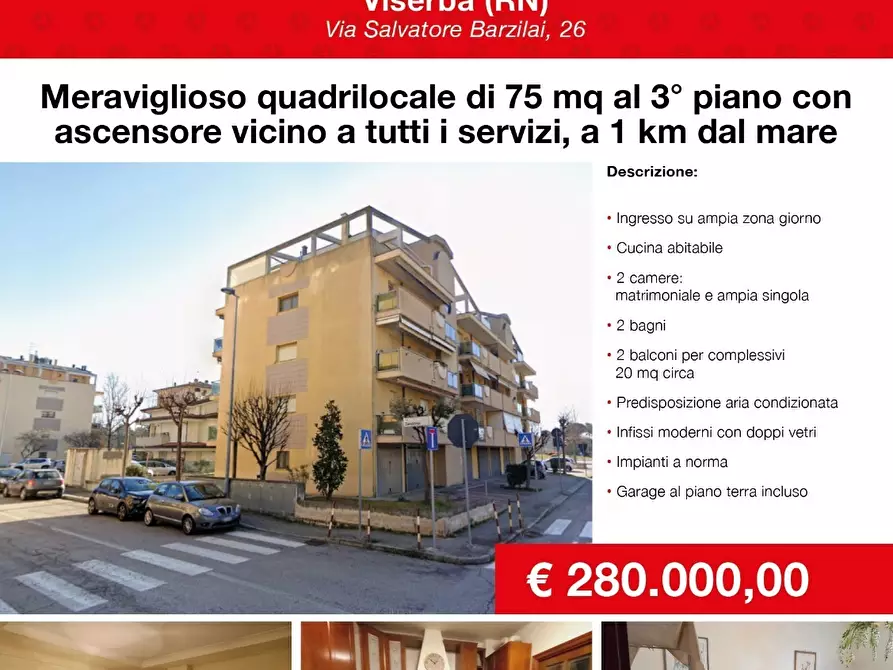 Immagine 1 di Quadrilocale in vendita  in Via Salvatore Barzilai 26 a Rimini