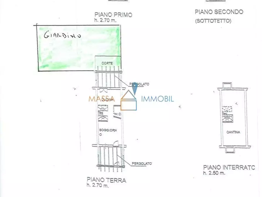 Immagine 4 di Villetta a schiera in vendita  in Via Canaletto 19 a Massa