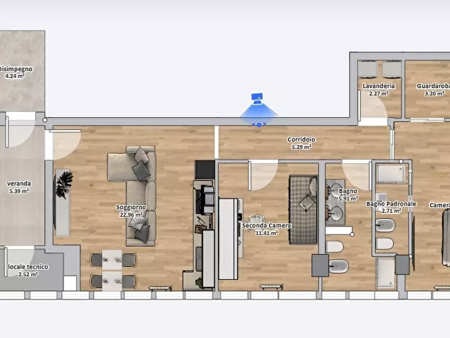 Immagine 21 di Trilocale in vendita  in Via Arnolfo a Firenze