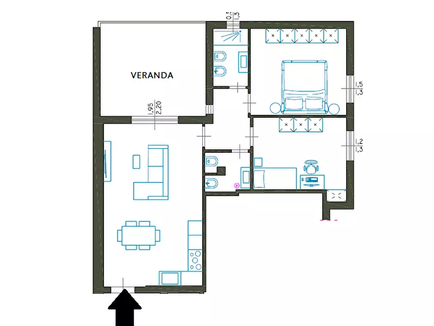 Immagine 1 di Trilocale in vendita  in Via Ugo Foscolo Poeta 41 a Monopoli