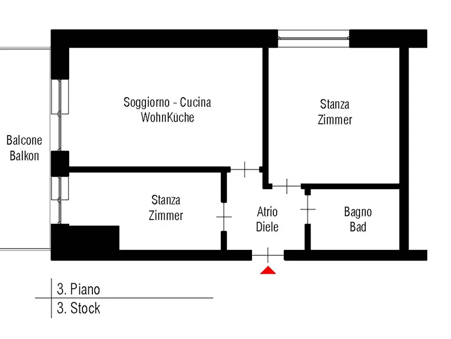 Immagine 15 di Trilocale in vendita  in Via Wolkenstein a Merano .Meran.