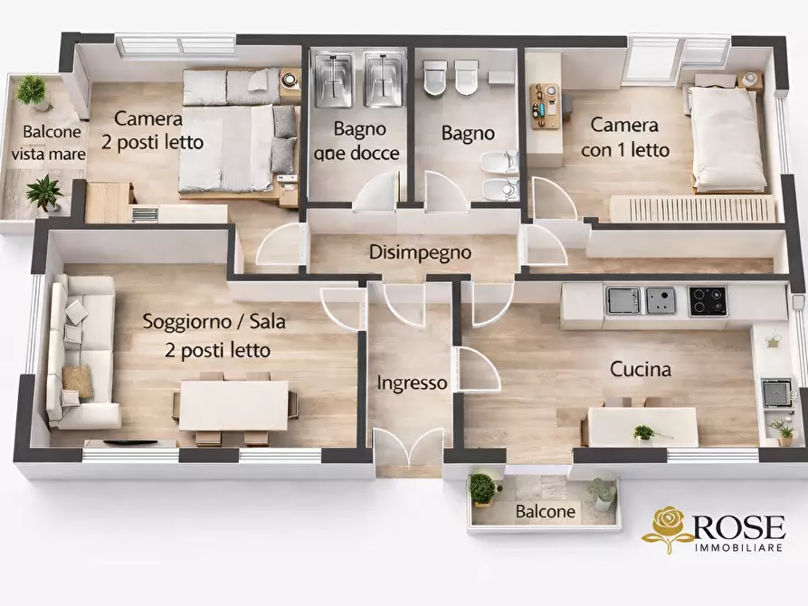 Immagine 1 di Trilocale in affitto  a Livorno