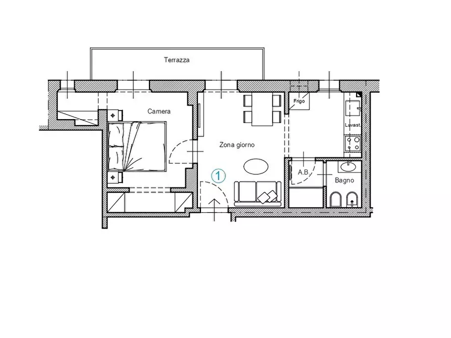 Immagine 14 di Bilocale in vendita  in Via Francesco Landini a Firenze