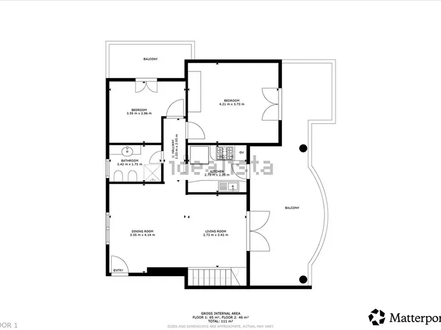 Immagine 34 di Quadrilocale in vendita  in Via delle due torri a Roma