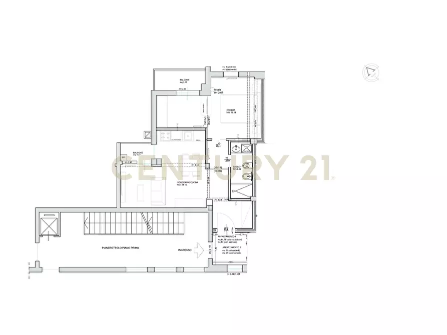 Immagine 11 di Bilocale in vendita  in Via Abano Terme 20 a Roma