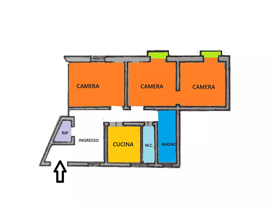 Immagine 17 di Trilocale in vendita  in Via Piave 1 a Salerno