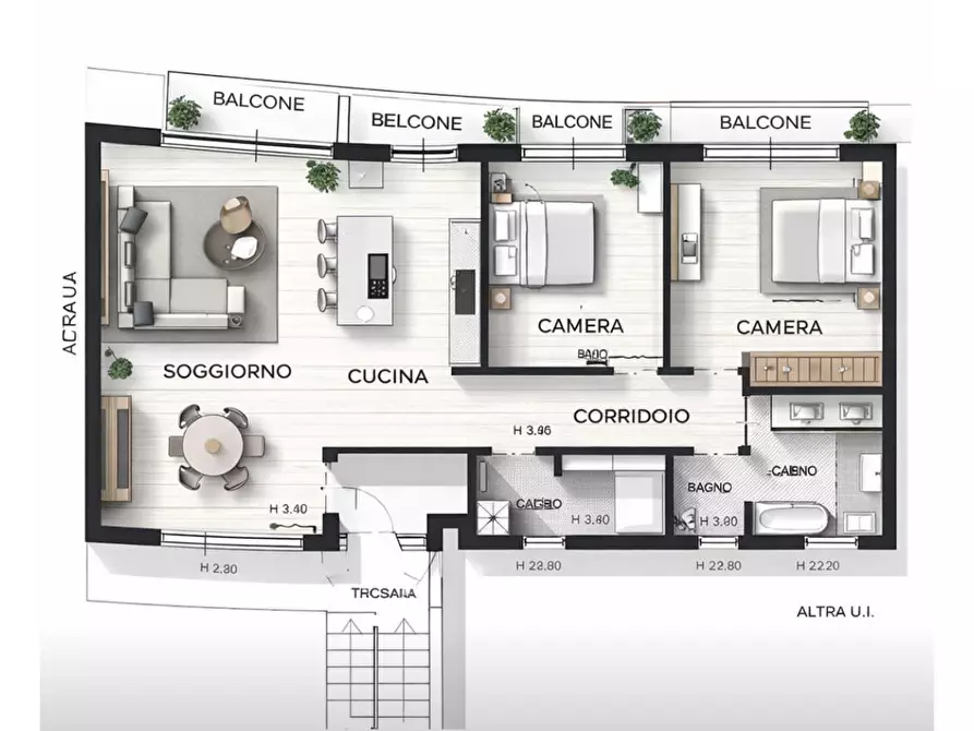 Immagine 5 di Bilocale in vendita  in Via Martiri della resistenza a Ancona