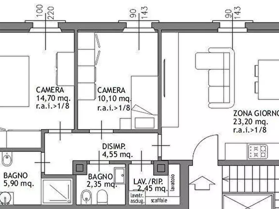 Immagine 19 di Trilocale in vendita  in Via Toscana 55 a Brescia