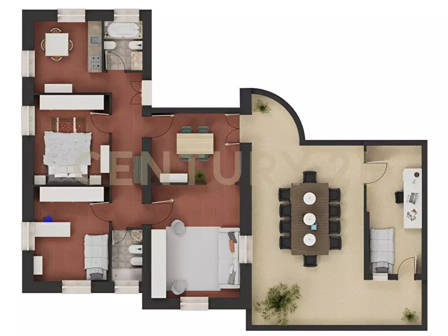 Immagine 35 di Quadrilocale in vendita  in Via Agri 3 a Roma