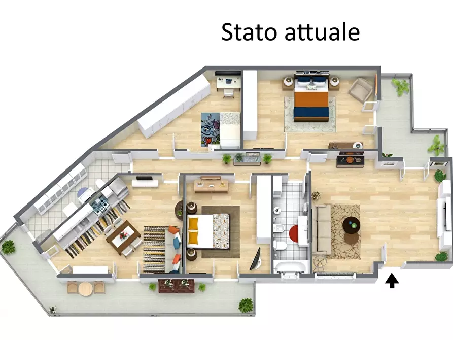 Immagine 2 di Quadrilocale in vendita  in Via Antonino Corsaro 8 a Camporotondo Etneo