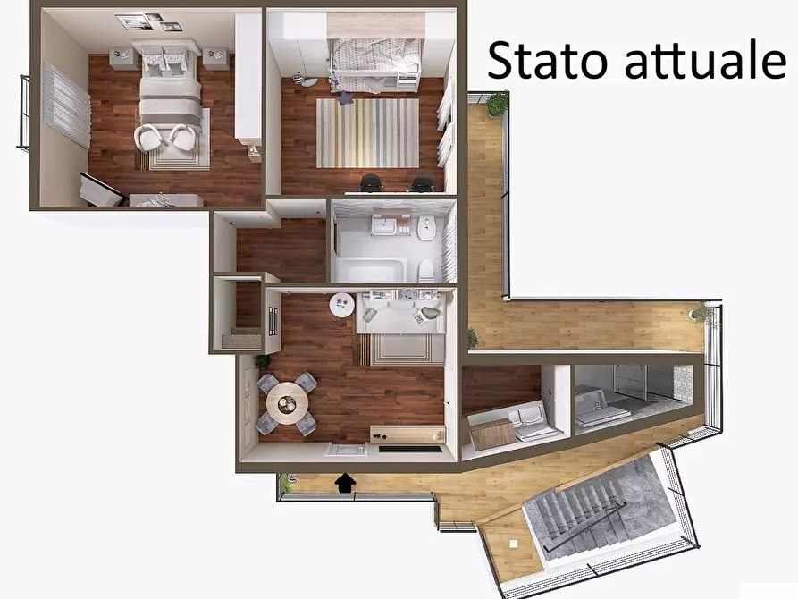 Immagine 2 di Trilocale in vendita  in Via Vincenzo Bellini 20 a San Pietro Clarenza