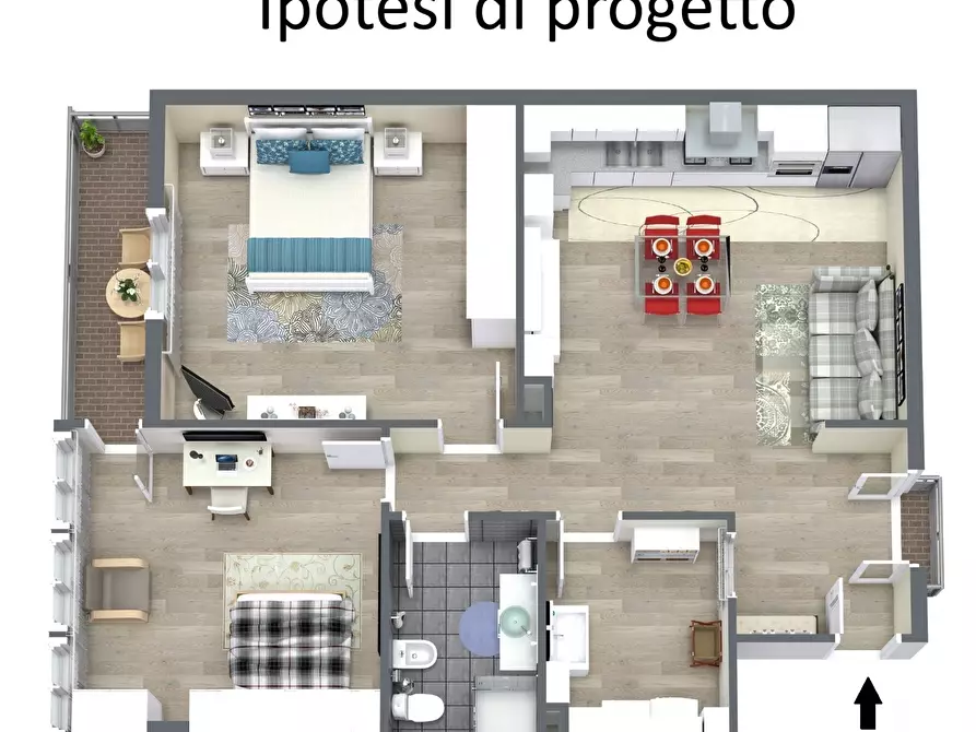 Immagine 3 di Trilocale in vendita  in Via Lenin 166 a Catania