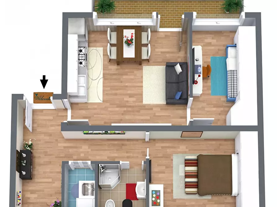 Immagine 4 di Trilocale in vendita  in Via Sonnino 35 a Catania