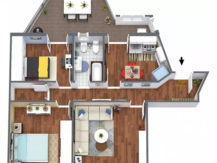 Immagine 2 di Trilocale in vendita  a Aci Castello