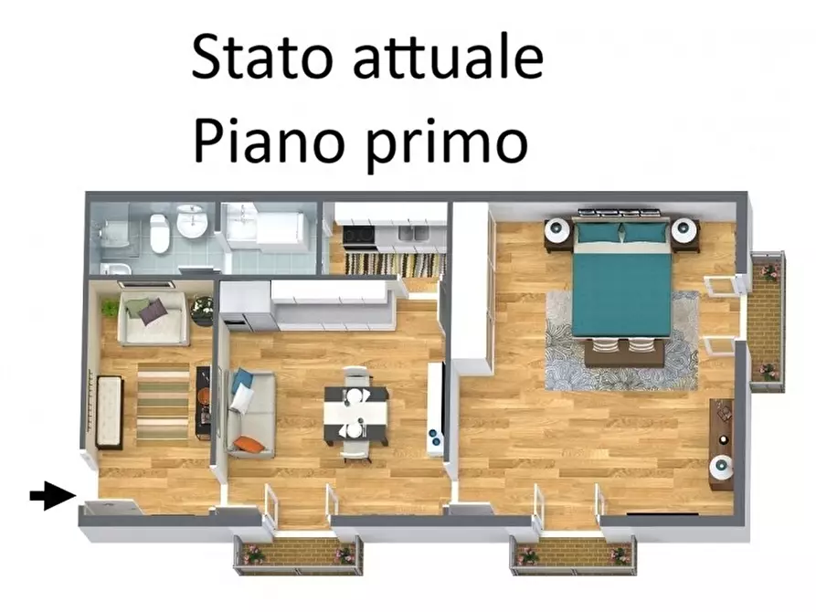 Immagine 2 di Quadrilocale in vendita  in Via Municipio 313 a Misterbianco