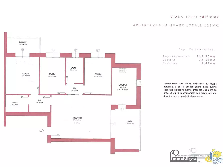 Immagine 1 di Quadrilocale in vendita  in Via Nicola Calipari a Parma