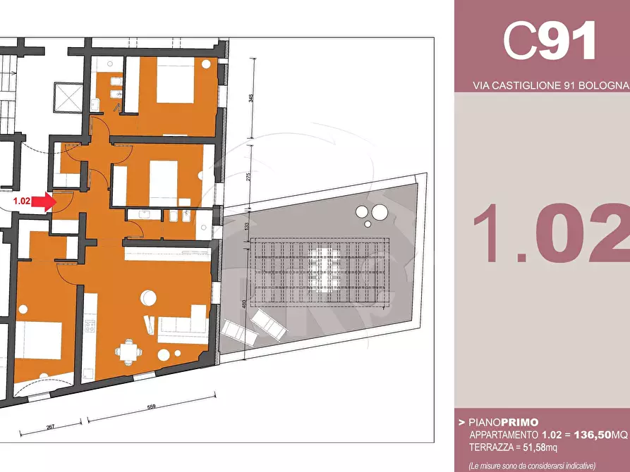 Immagine 2 di Quadrilocale in vendita  in via Castiglione 91 a Bologna