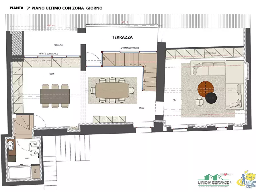 Immagine 14 di Attico in vendita  in Vicolo San Tiburzio a Parma