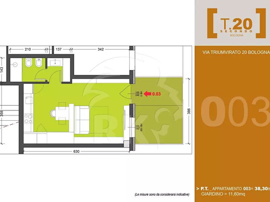 Immagine 5 di Monolocale in vendita  in via Triumvirato 20 a Bologna