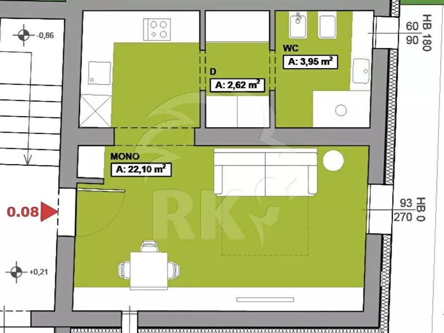 Immagine 2 di Monolocale in vendita  in via Castiglione 91 a Bologna