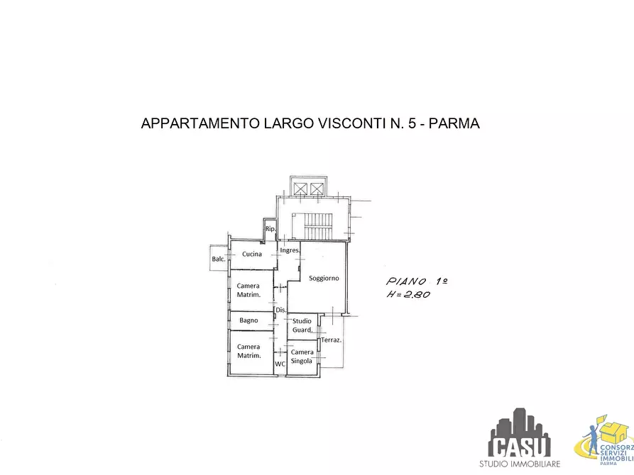 Immagine 20 di Quadrilocale in affitto  a Parma