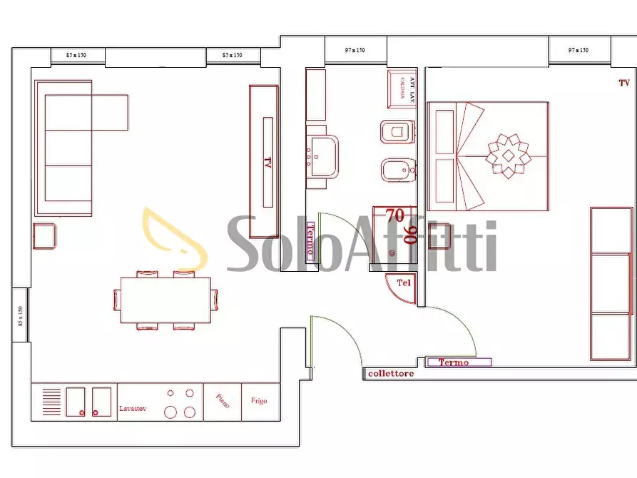 Immagine 10 di Bilocale in affitto  a Carpi