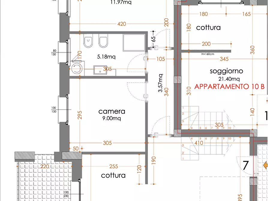 Immagine 5 di Porzione di casa in vendita  a Castelnuovo Magra