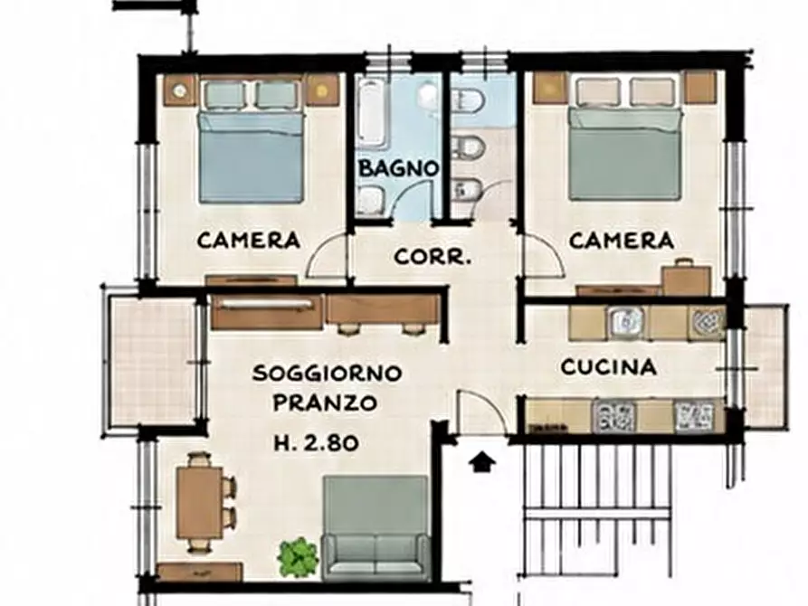 Immagine 7 di Trilocale in vendita  in Via Biagio Pascal 6 a Parma