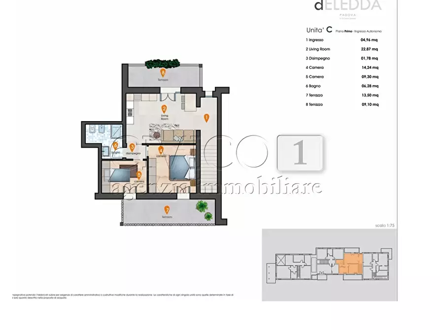 Immagine 5 di Porzione di casa in vendita  in Via Grazia Deledda a Padova