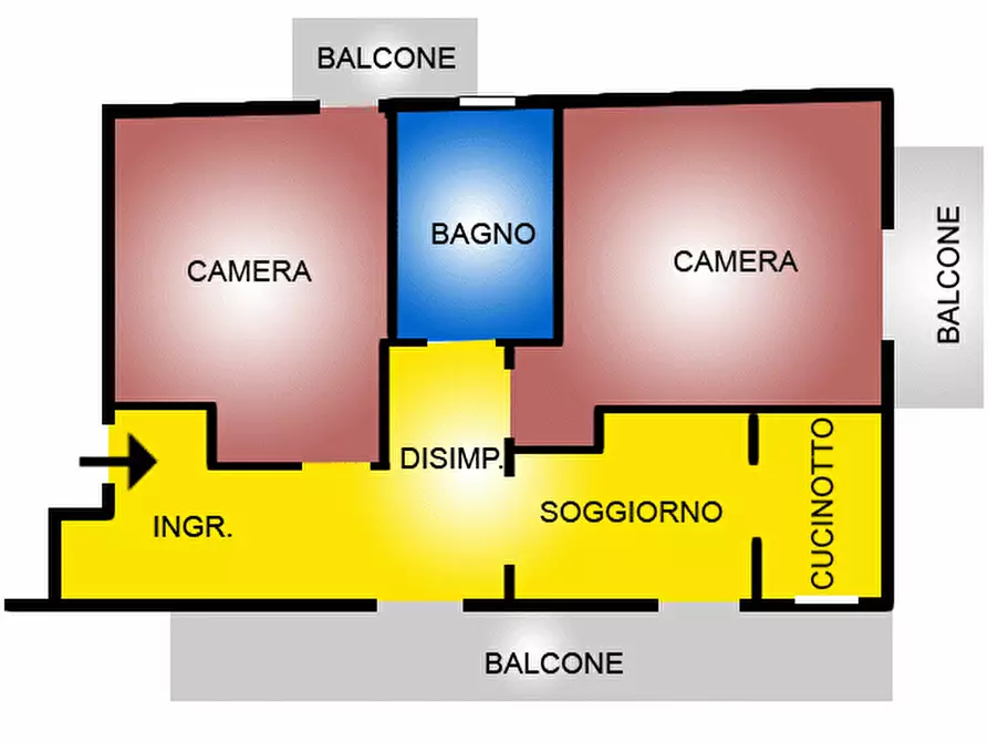 Immagine 1 di Trilocale in affitto  a Bologna