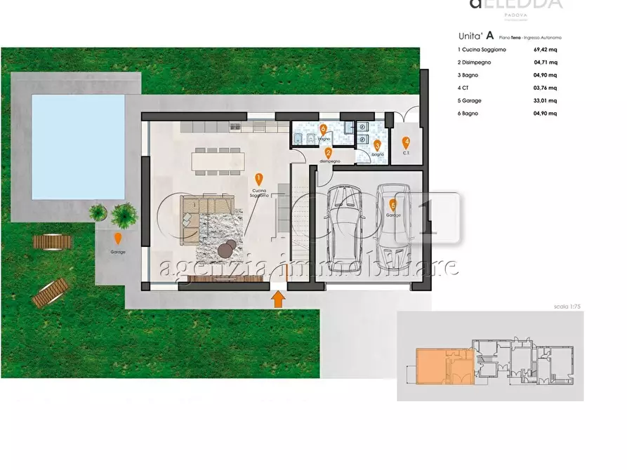 Immagine 2 di Porzione di casa in vendita  in Via Grazia Deledda a Padova