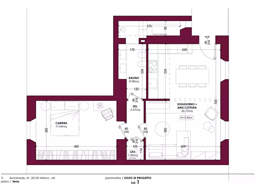 Immagine 29 di Casa trifamiliare in vendita  in Via Archimede, 41 a Milano