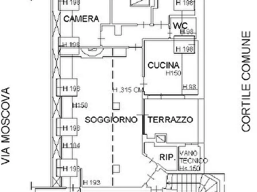 Immagine 38 di Casa trifamiliare in affitto  in Via della Moscova, 10 a Milano