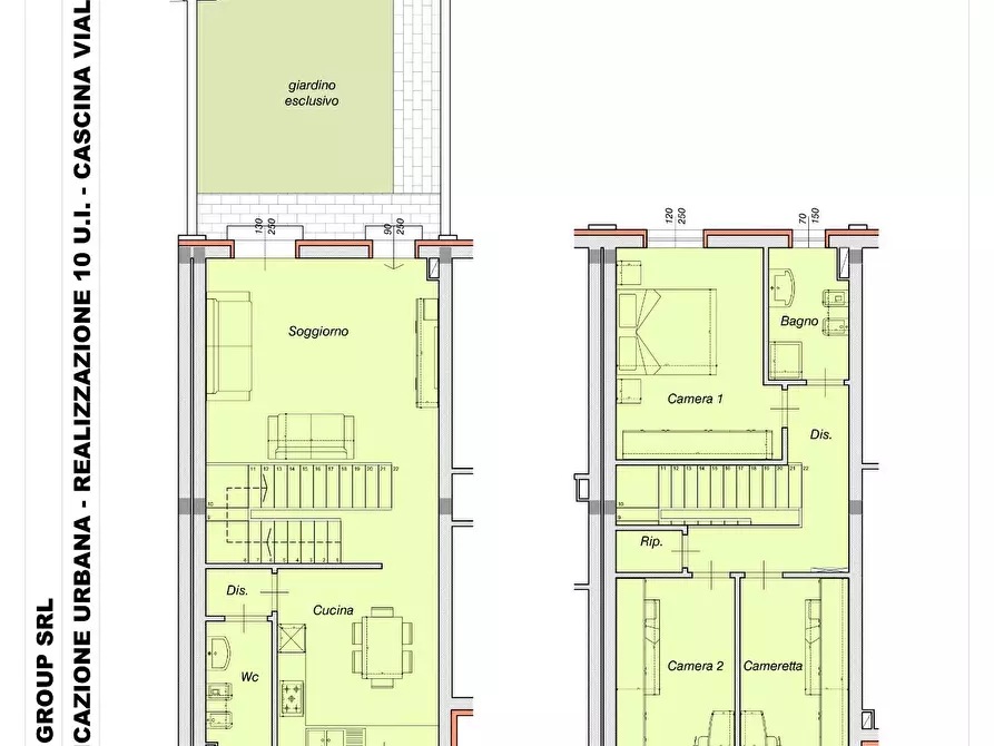 Immagine 33 di Villetta a schiera in vendita  a Cascina