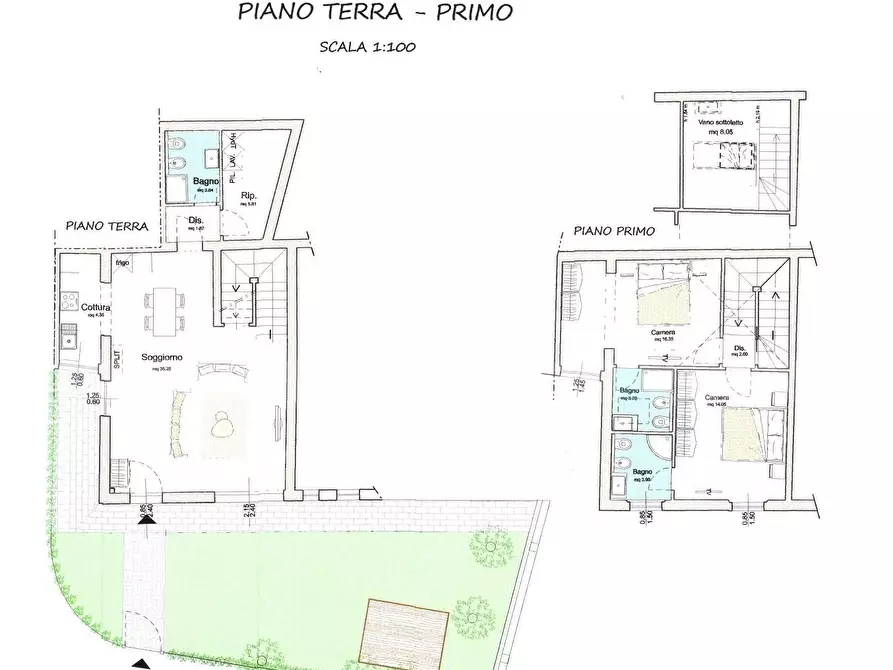 Immagine 2 di Villetta a schiera in vendita  a Cascina