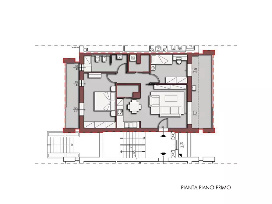 Immagine 2 di Appartamento in vendita  a Pontedera