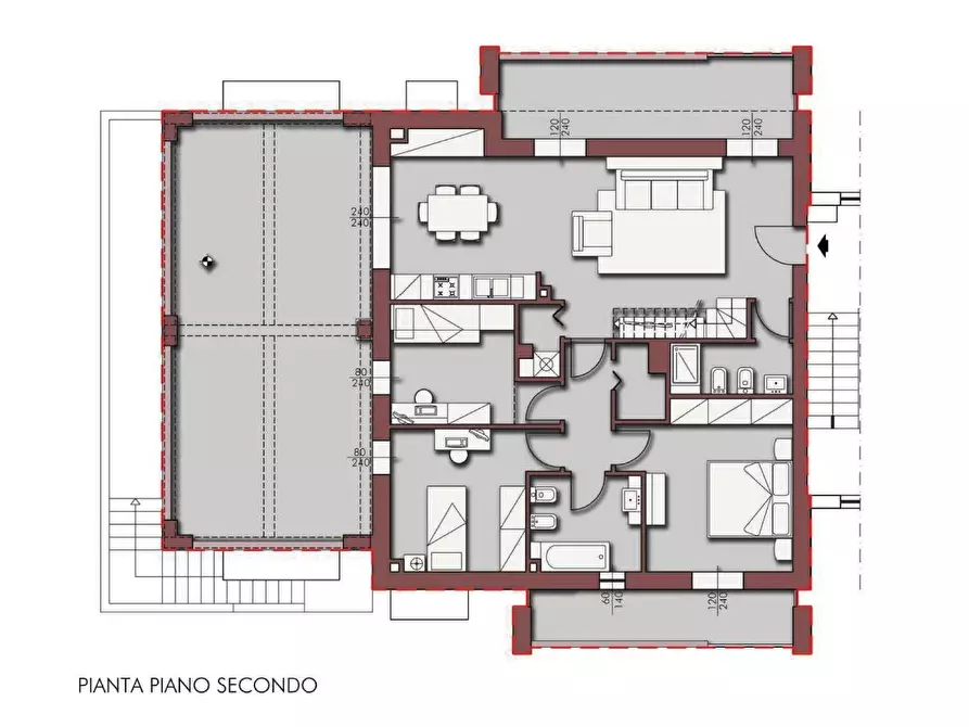 Immagine 3 di Mansarda in vendita  a Pontedera