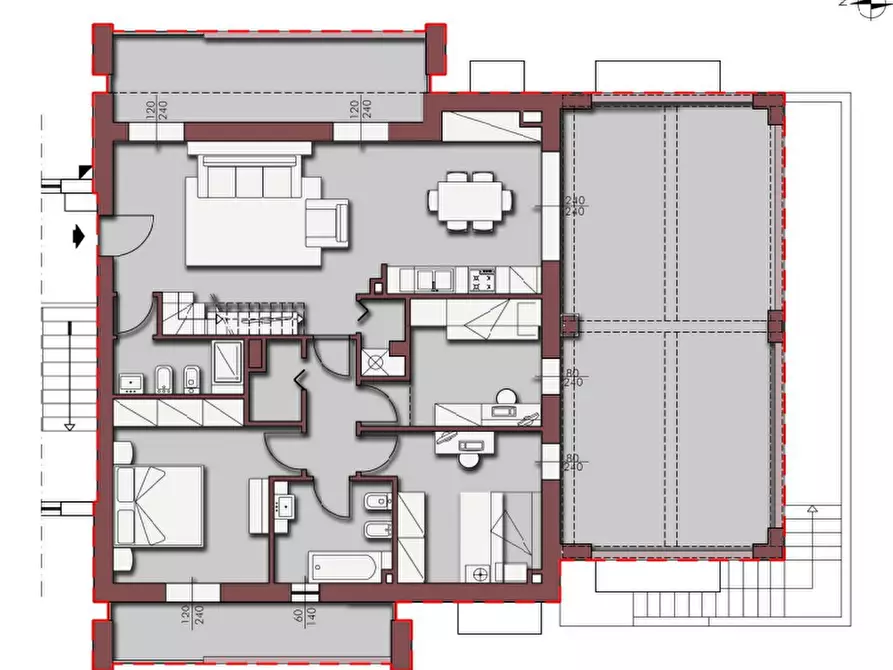 Immagine 3 di Mansarda in vendita  a Pontedera