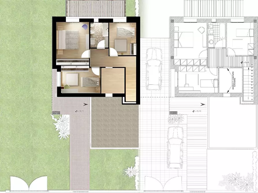 Immagine 3 di Casa bifamiliare in vendita  a Ponsacco