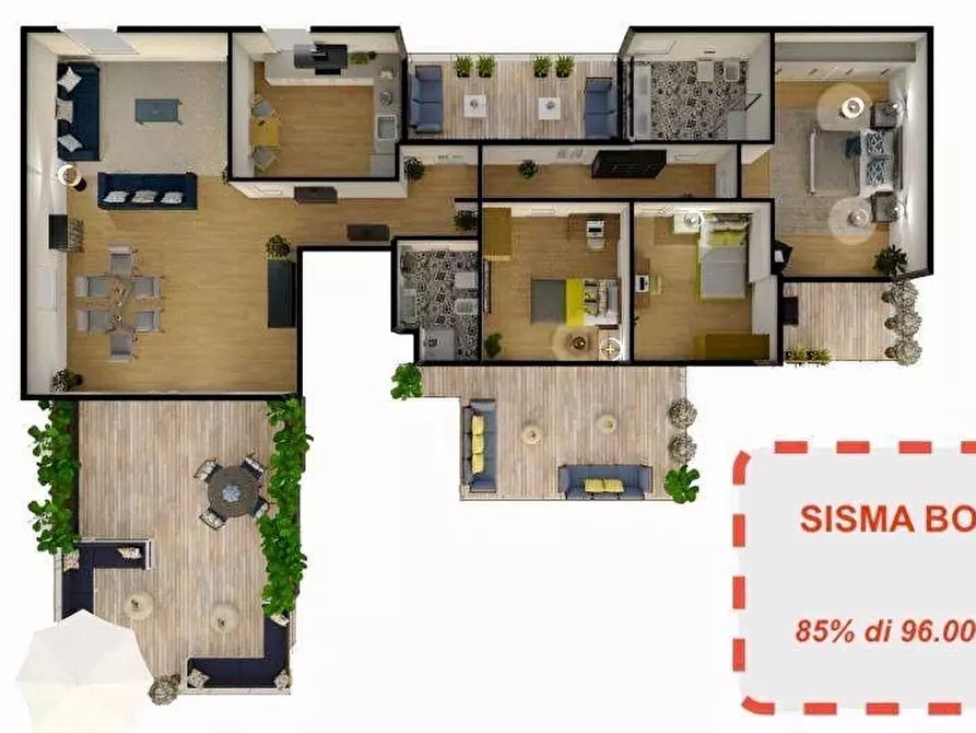 Immagine 2 di Mansarda in vendita  a Pisa