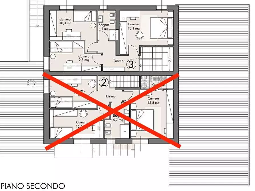 Immagine 5 di Casa trifamiliare in vendita  a Cascina